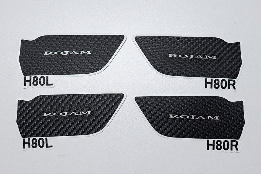 HARRIER 80 系列 ROJAM 碳貼花內門把手保護器 4 件套